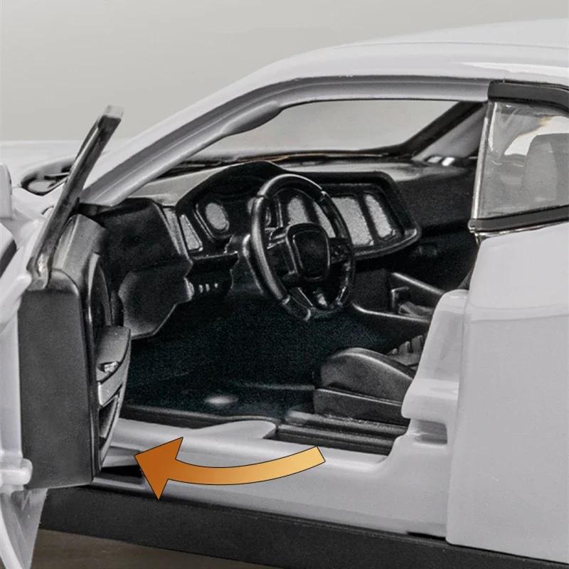 DFN2  1:32 Dodge Challenger Helicat SRT Alloy Sports Car Model Diecast Metal Toy Muscle Car Model Simulation Sound and Light Kids Gift