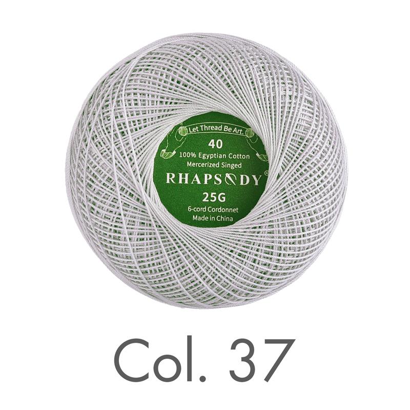 Rhapsody Premium Cotton Crochet Thread Size 40 for Tatting Needlepoint Knitting Bobbin Lace Quilting Sewing Mercerized