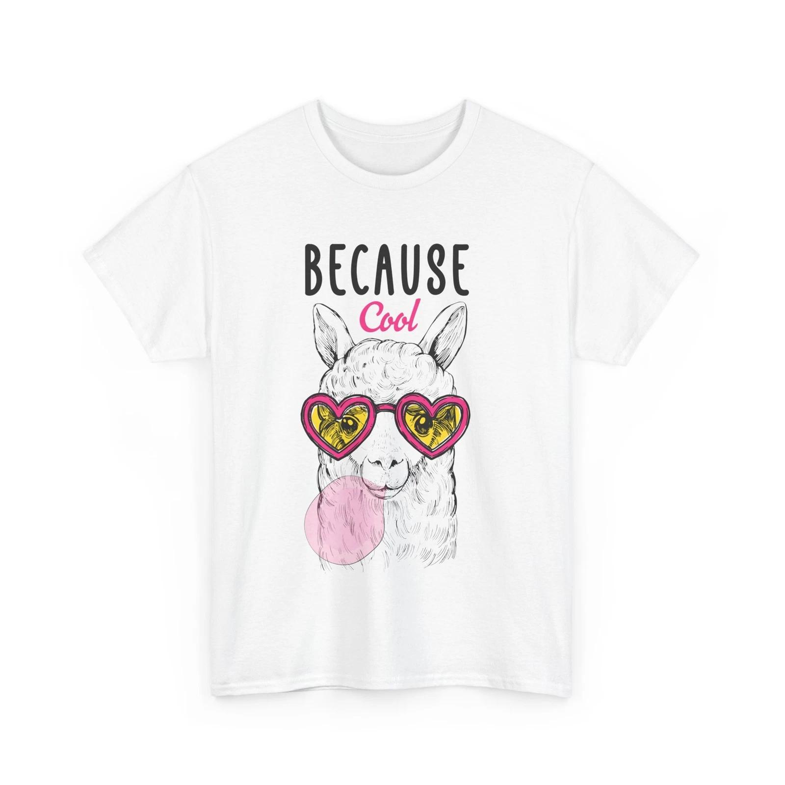 Llama Shirt, Llama Heart Glasses Cute Shirt, Llama Lovers Women Girls T-shirt L