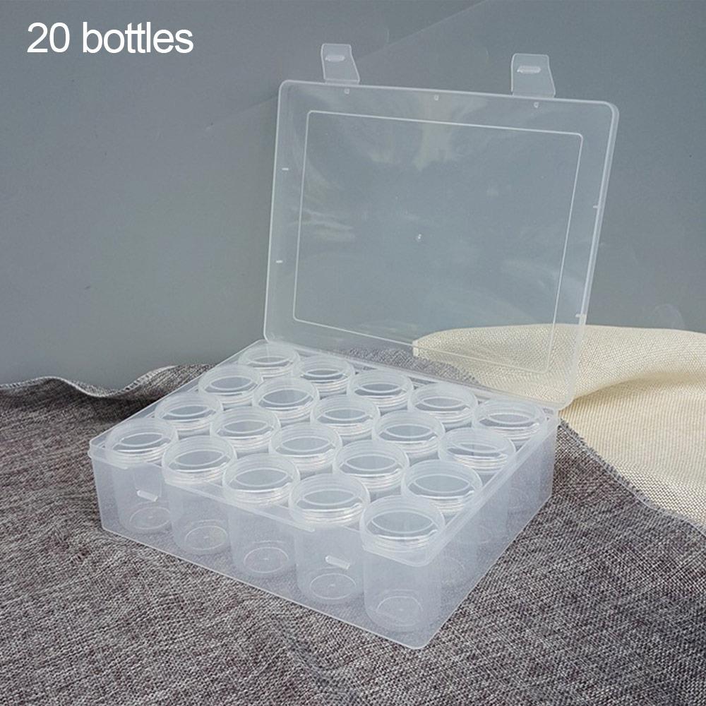 6/12/18/20 Bottles Clear Plastic Plastic Storage Box Multiple Slots with Lids Storage Container Case Bead Organizer Box