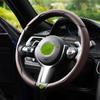 "Ultra-Thin Nappa Perforated Clip-On Steering Wheel Cover: Warm in Winter, Cool in Summer, Non-Slip Design"