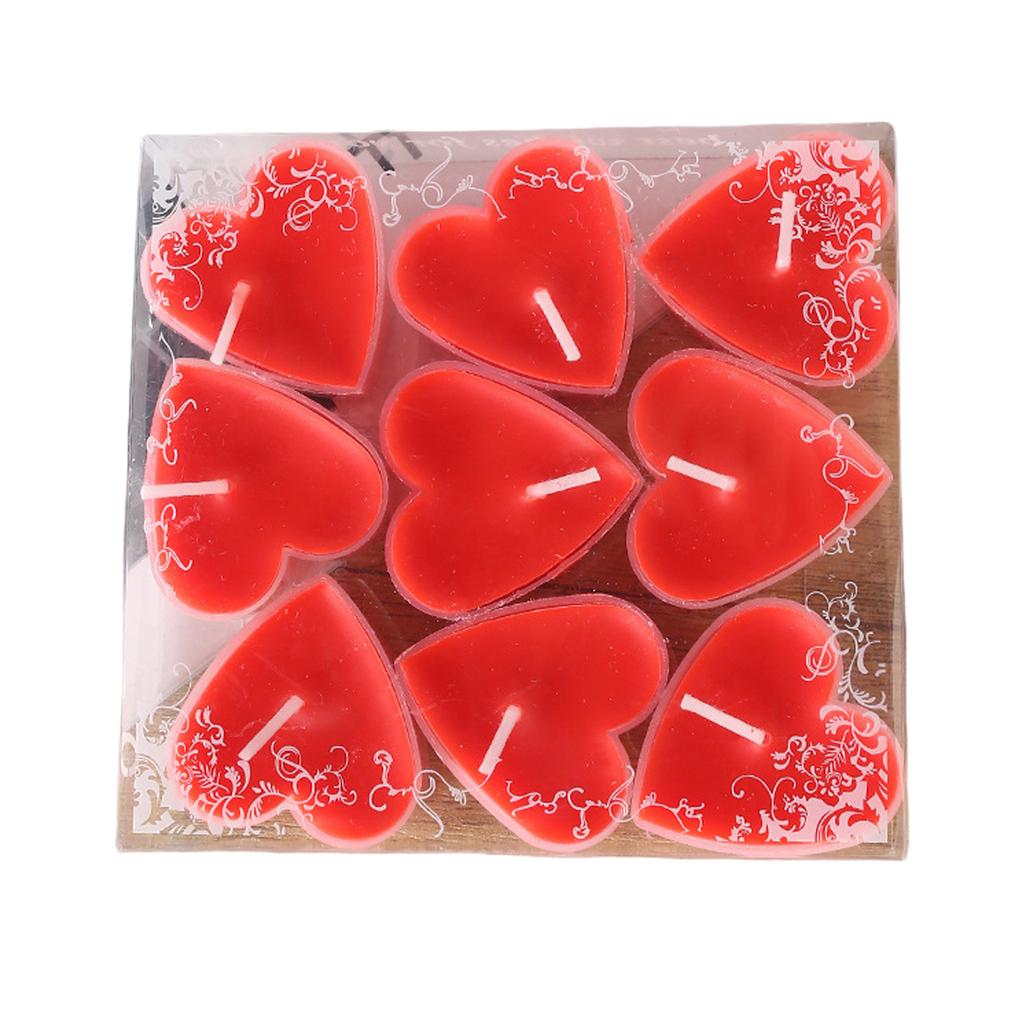 9pcs Heart Shape Christmas Holiday Tealights Long Burning Time Perfectly For Holiday Parties And Warm Decoration