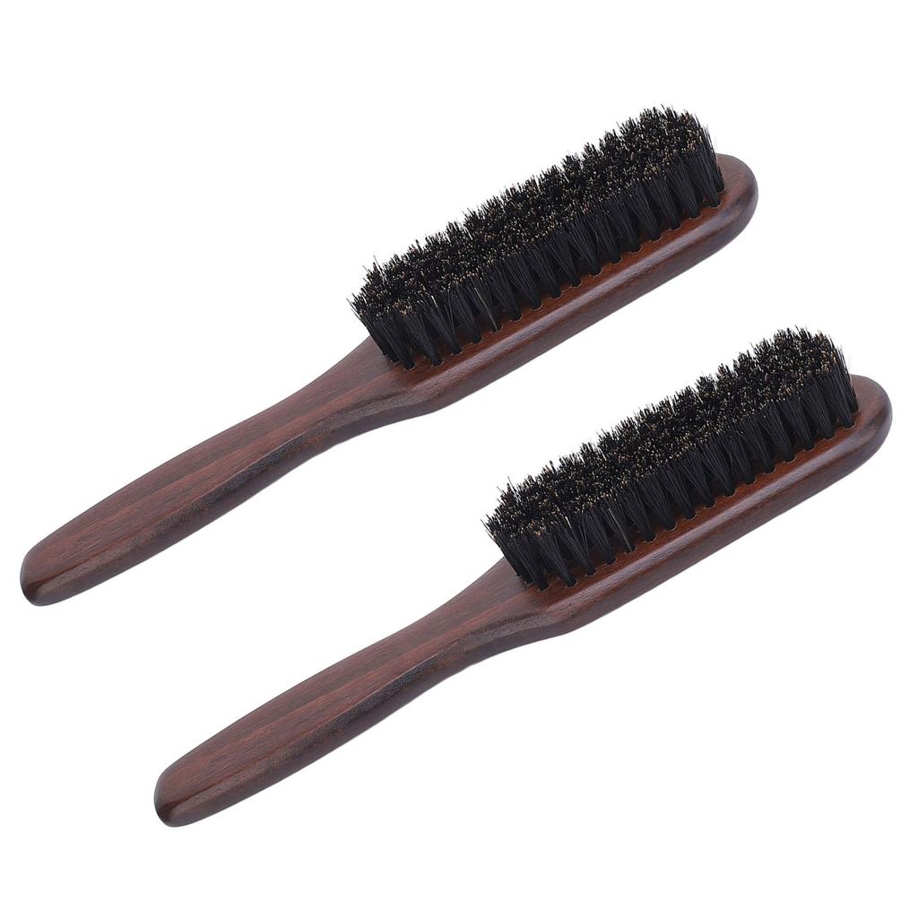2pcs Beard Brush for Men Grooming Wood Handle Soft Hair Brush Barbershop Hair Styling Broken Hair Brush
