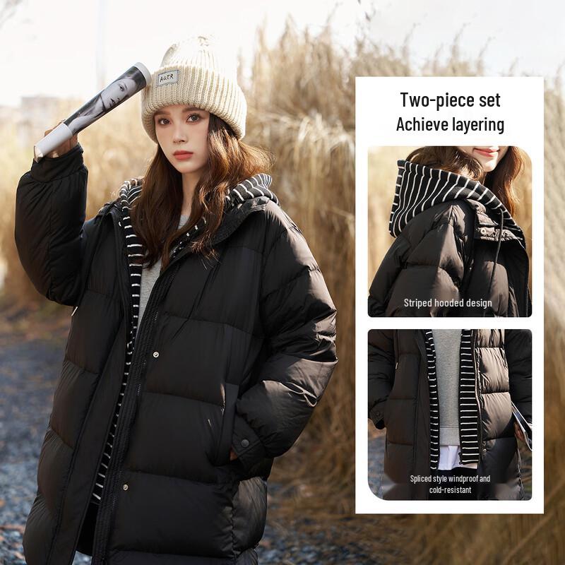 Demana Women's Extra Warm Hooded Mid-Length Down Jacket