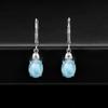 Luxus Natürlicher Larimar Stein S925 Ohrstecker Silber Ohrring Kristall Schmuck für Frauen Muttertagsgeschenke Zubehör