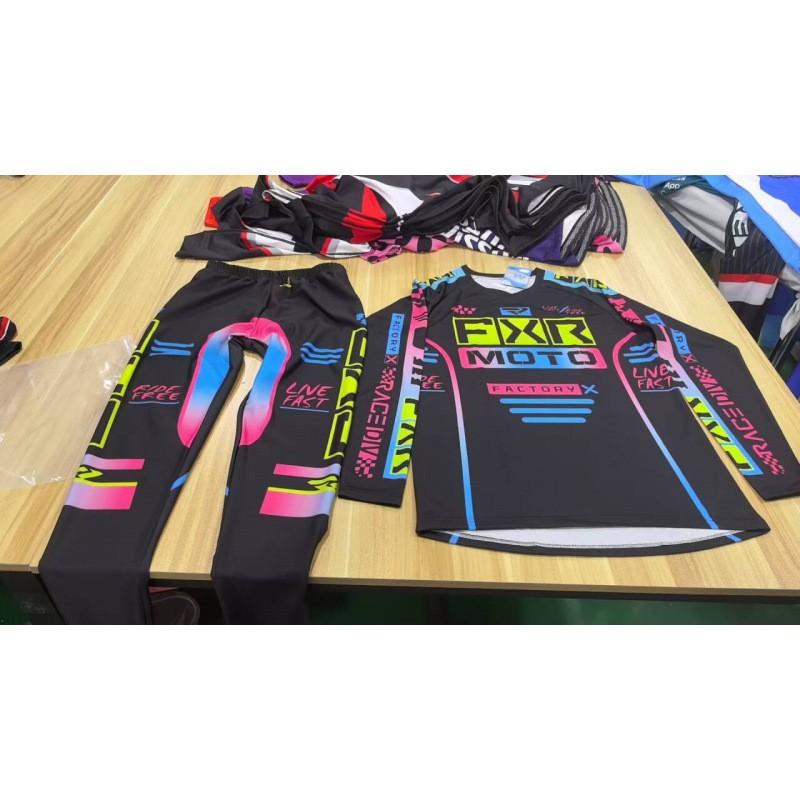 Completo da Ciclismo da Montagna a Manica Lunga da Uomo Abbigliamento da Moto Fuoristrada Set di Maglie da Ciclismo Traspiranti