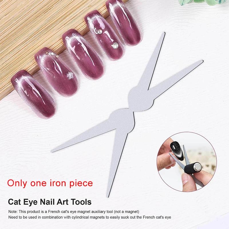 French Cat Eye Magnet Special Double-head Big Y-shaped Clip Cat Eye Nail Magnet Set Suitable for DIY Gel Polishing Magnetic Tool