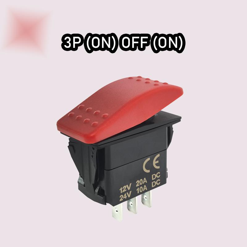 Non Light 2/3/6Pin SPST/SPDT/DPDT 12V 20A Rocker Switch No Light Pollution Waterproof IP66 for Car Boat Truck Yacht Motorcycle