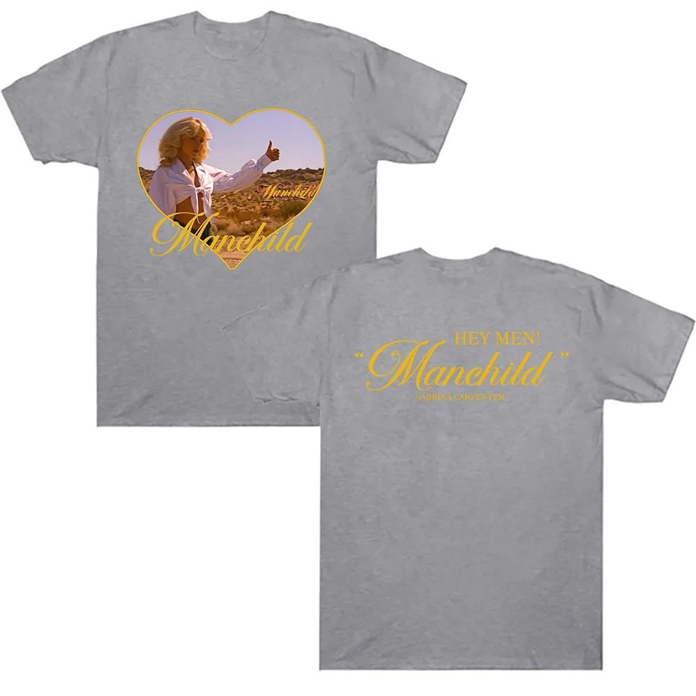 Sabrina Carpenter Manchild Okładka Nowego Albumu Plakat Graficzny Nadruk Koszulka Męska Damska Luźna Codzienna Bawełniana Z Okrągłym Dekoltem Top Oversize Tee