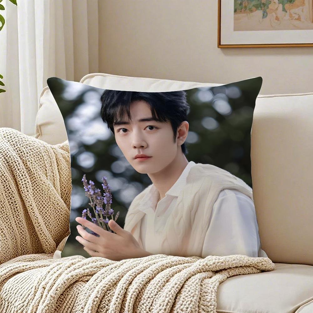 S-Sean Xiao Idol Fan Exclusive Cushion Cover Pillowcase Anti-Dustmite Living Room Sofa Decor Cushion Room