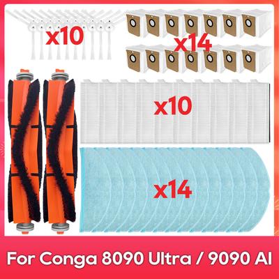 Fit For ( Conga 8090 Ultra / 9090 AI / Everybot Q5 ) Part Accessory Main Side Brush Filter Mop Dust Bag Robot Vacuum Cleaner Kit