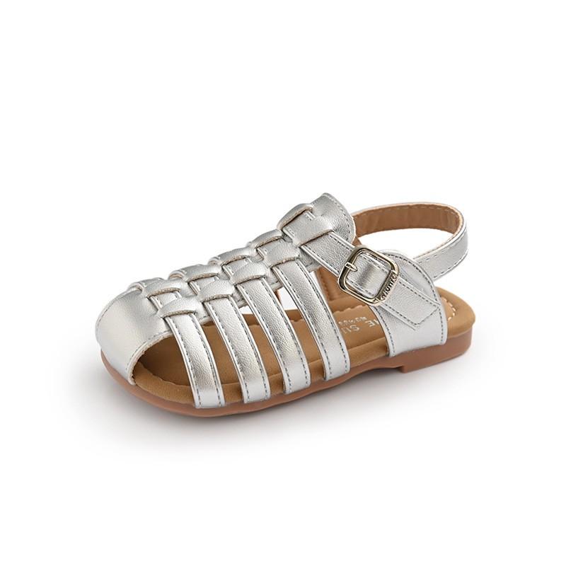 Girls Openwork Braided Roman Sandals Soft Sole Beach Shoes Kids Ages 4-12