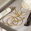 Neues 18K Gold Dreiteiliges Set Sonnenblume Delfin Anhänger Armband für Damen, Modisch und Hochwertig
