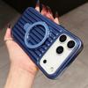 Corrugated Stripe Luggage Magnetic For Magsafe Case For iPhone 17Air 16 15 14 Plus 13 12 11 17 Pro Max Shockproof Bracket Cover