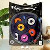 Music Lover Theme, DJ Player Printed Flannel Blanket - Suitable for All Seasons, Great for Camping, Traveling, Bed, Decoration