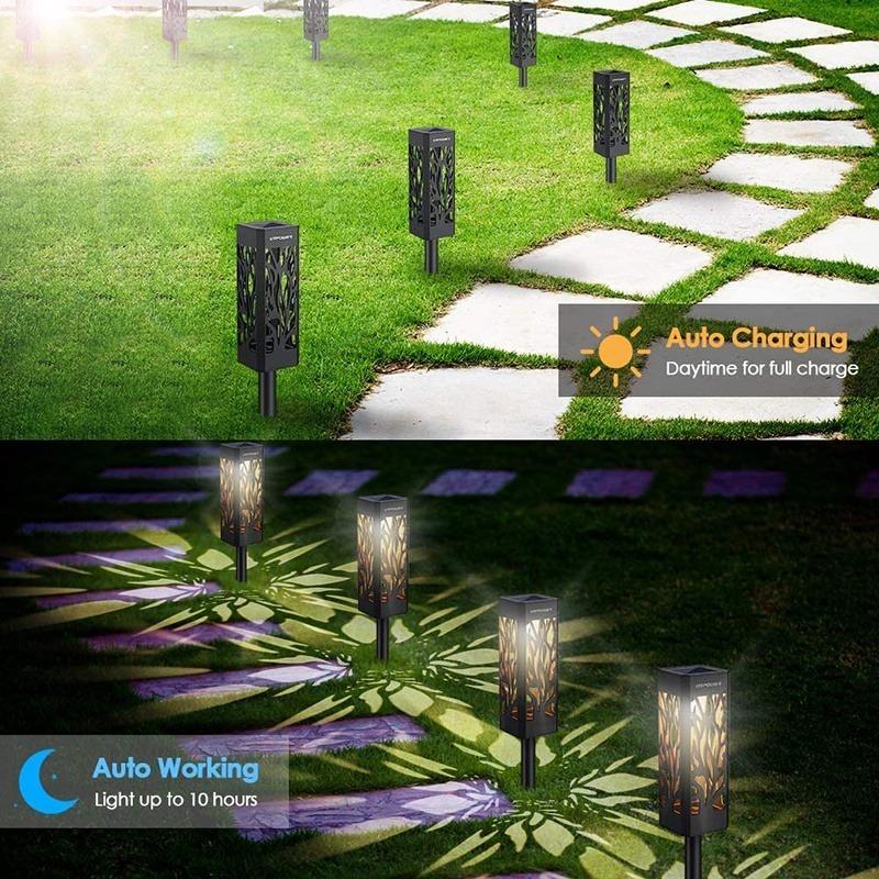 Solar Lights Outdoor with Solar Panel Pathway Lights IP65 Waterproof Garden Lights Auto ON/Off for Landscape Pathway Patio Decor