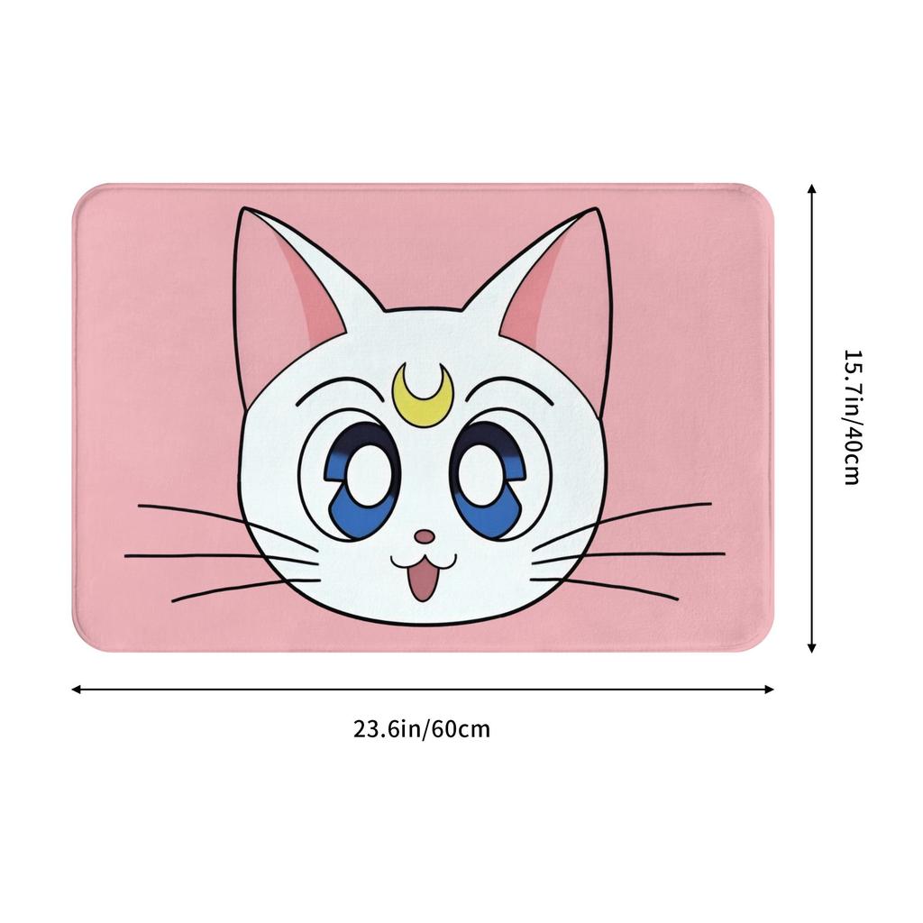 Anime Sailors Moons Luna Cat Doormat Non-Slip Entrance Bath Kitchen Floor Door Mat  Bedroom Balcony Carpet Rug