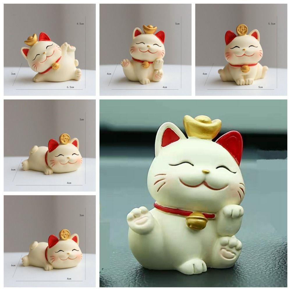 Waving Arm Lucky Cat Car Decoration Cartoon Cat Maneki Neko Ornament  Christmas