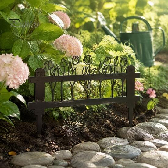 Courtyard Aesthetic Accents Welcome Decorative Yard Sign, Wildflowers/Vegetables Silhouette Black Garden Stake, Outdoor Entrance Decor Acrylic Rustic