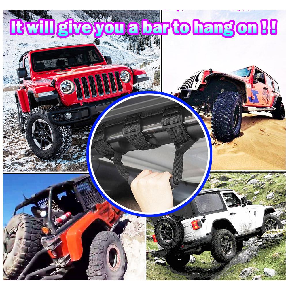 2Pc For Jeep Wrangler Cj Yj Tj Jk Jk Jl Jlu Jt Sports Sahara Freedom Rubicon Unlimited Roll Bar Grab Handles Grip Car Styling