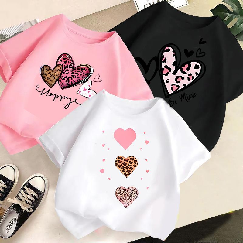 Girls' Fashionable T-shirt For Summer, Children's Casual Top