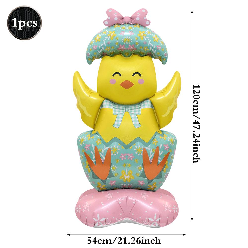 3D Stehender Oster Folienballon Riesiger Hase Karotte Küken Ei Ballons Osterparty Dekoration Kindergeschenk Mit Luft Gefüllt Gartendekoration