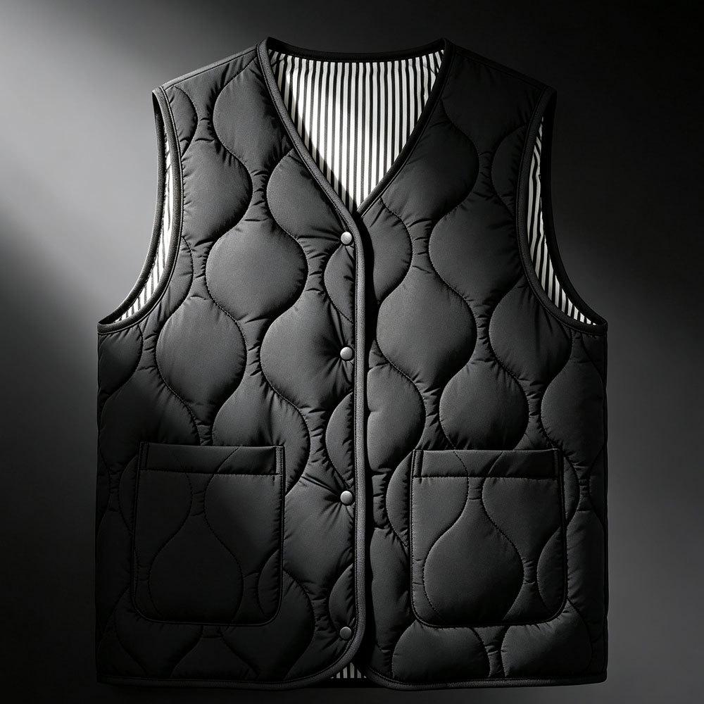 Women's 2025 Collarless Cotton Vest - Autumn/Winter Large Size Round Neck Waistcoat