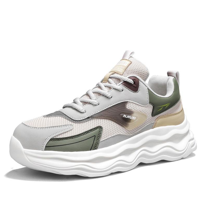 Spring new breathable mesh sports shoes lightweight non-slip thick-soled casual running dad shoes