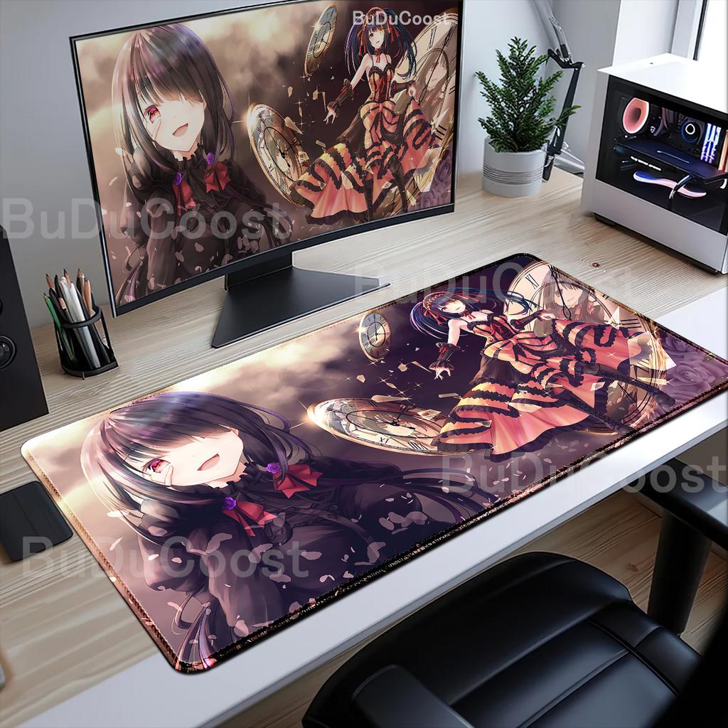 Nuevo Fondo de Pantalla Chica Anime Kawaii Tokisaki Kurumi Alfombrilla para Ratón Borde Bonito con Costura Alfombrillas Grandes para Teclado de Ordenador Gaming Escritorio XXL Alfombrilla para Ratón