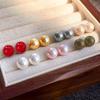 Seven-piece set of one-week colored Doudou stud earrings for women, light luxury, high-end sense, no need to pick new earrings