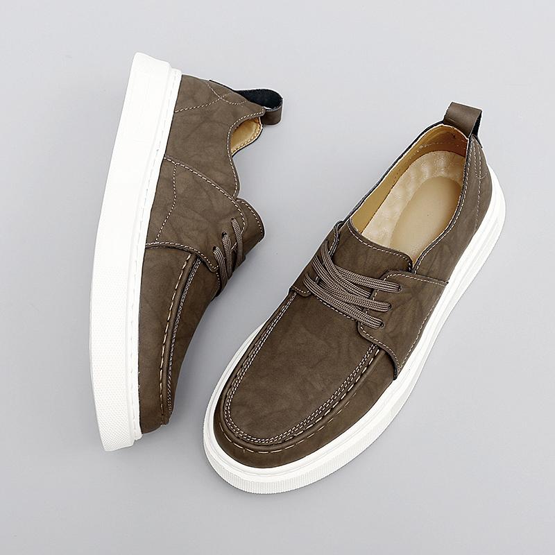 

Мужские кожаные туфли для отдыха на природе повседневные кроссовки 45 коричневый