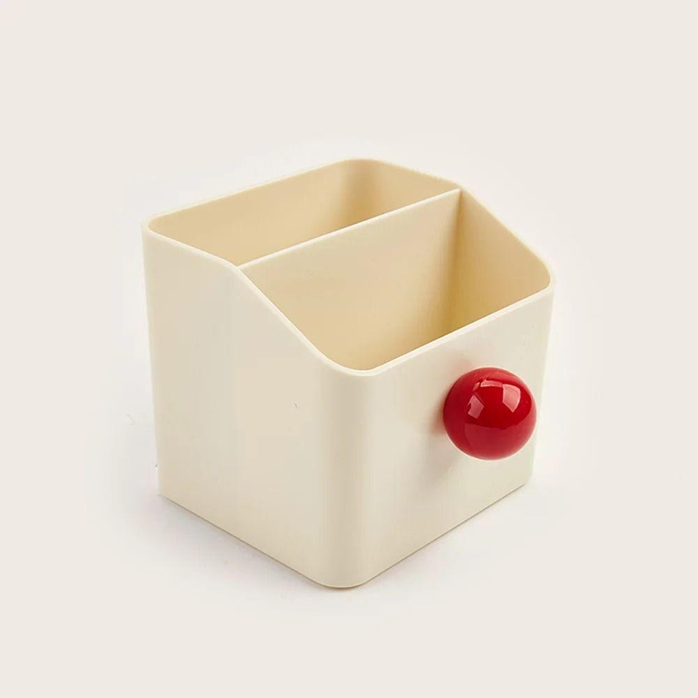 Creative Makeup Brush Holder Cream Style Cute Pen Holder Large Capacity Portable Makeup Brush Storage Bucket School Supplies