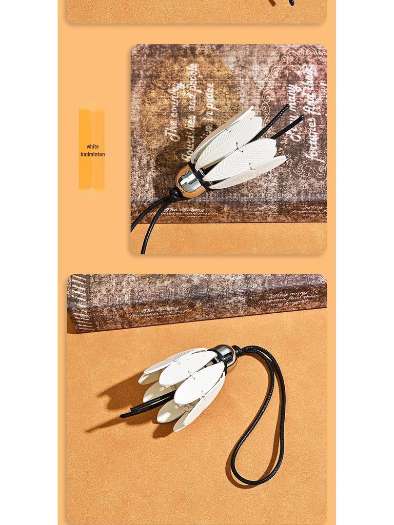 Klassischer Luo Jia Leder Badminton Schlüsselanhänger Taschenanhänger