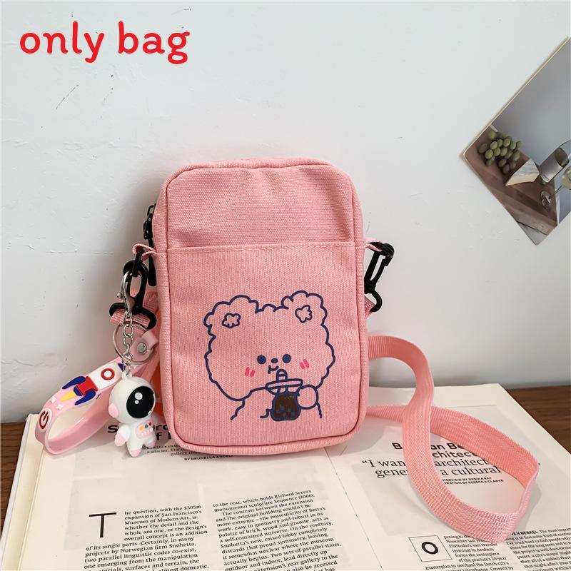 Summer Canvas Phone Bag With Contrast Print Small Purse For Casual Outings