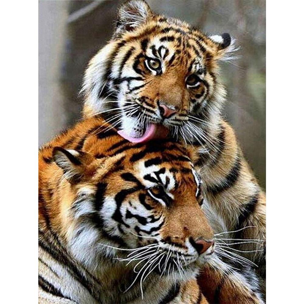 Full Square/Round Diamond Painting Mountain Landscape Mountain Pictures of Rhinestones 5D Diamond Embroidery Tiger Deer Animal Mosaic Wall Art