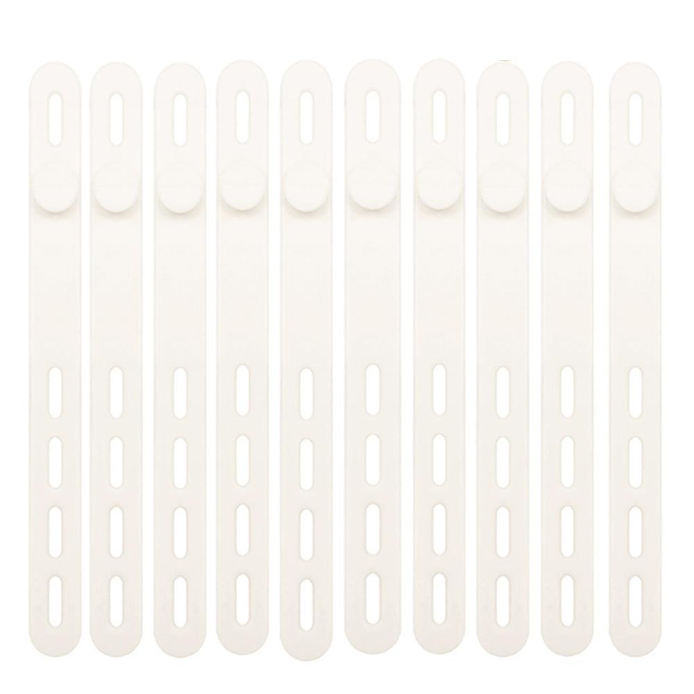 JCD 10pcs Silicone Cable Ties Assorted Color Reusable Heavy Duty Cable Organizer Management for Fastening Cords and Wires