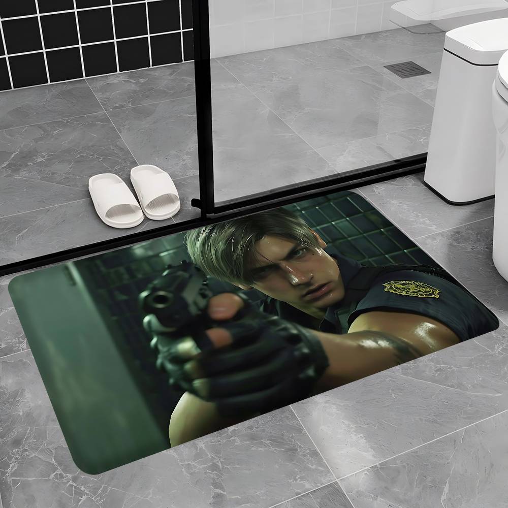 Game Leon Resident Evil Hallway Carpet Washable Non-Slip Living Room Sofa Chairs Area Mat Kitchen Doormat Area Rug