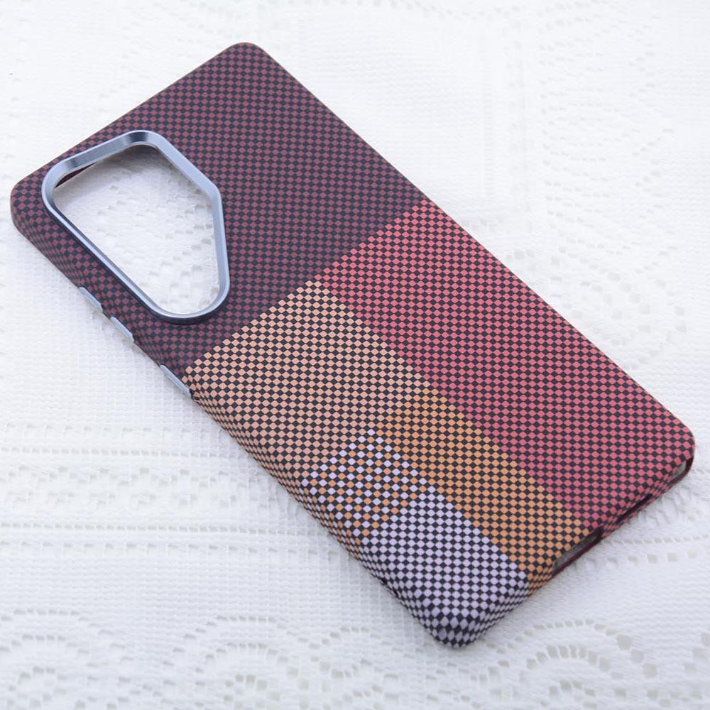 For Samsung Galaxy S25 Ultra Magnetic Case Carbon Fiber Texture Water Transfer PC Phone Cover
