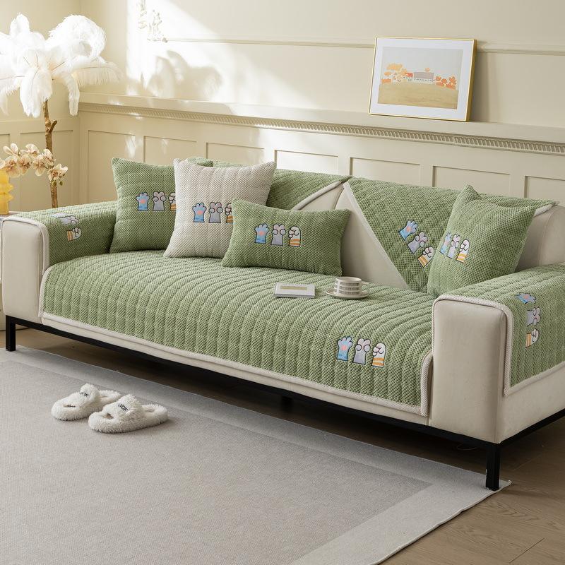 Corduroy Sofa Cushion Autumn And Winter Thickened Warm Plush Seat Cushion New Non-Slip Cover Cloth Leather Cover