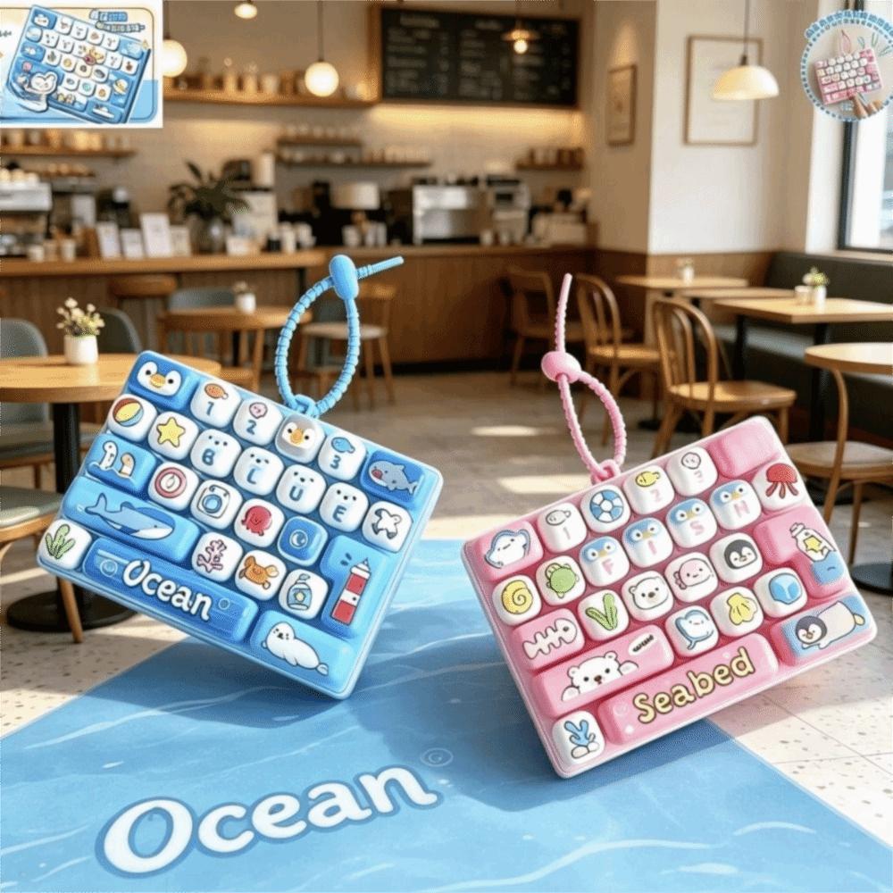 Clear Key Sounds Stress Relief Decompression Toy Keychain Keyboard Toy Press Button Toy  Bag Charm