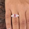 Natural Morganite Gemstone Silver Ring, Women's Wedding Jewelry, 925 Sterling Silver Zircon Ring For Bride CZR-15-9
