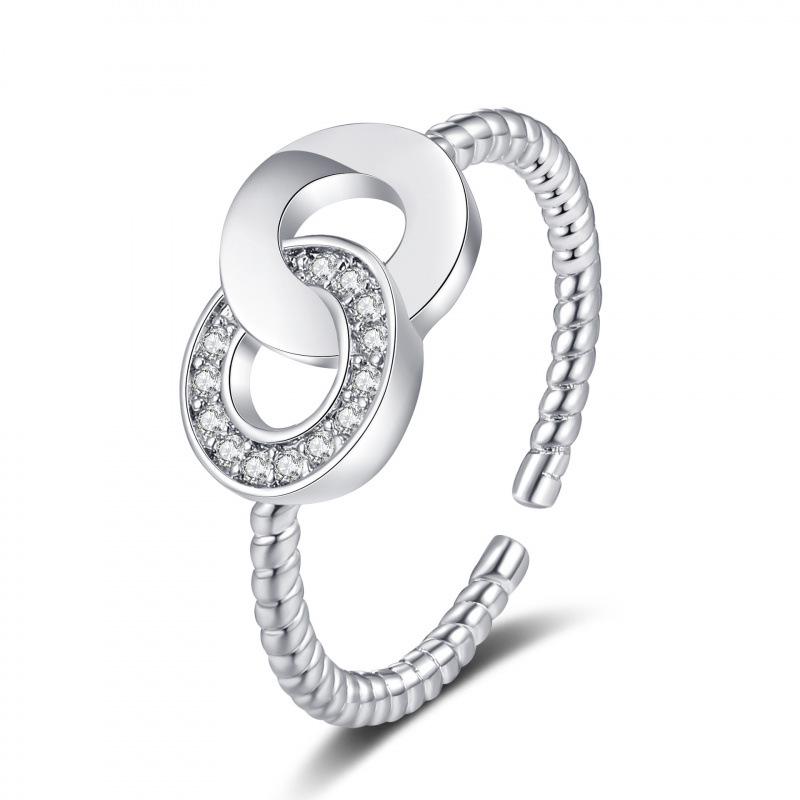 Niche Rhinestone Ring for Women – Personalized, Fashionable, Adjustable Open Design