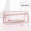Large Capacity Transparent Double-Layer Zipper Pencil Pouch (5-Pack)