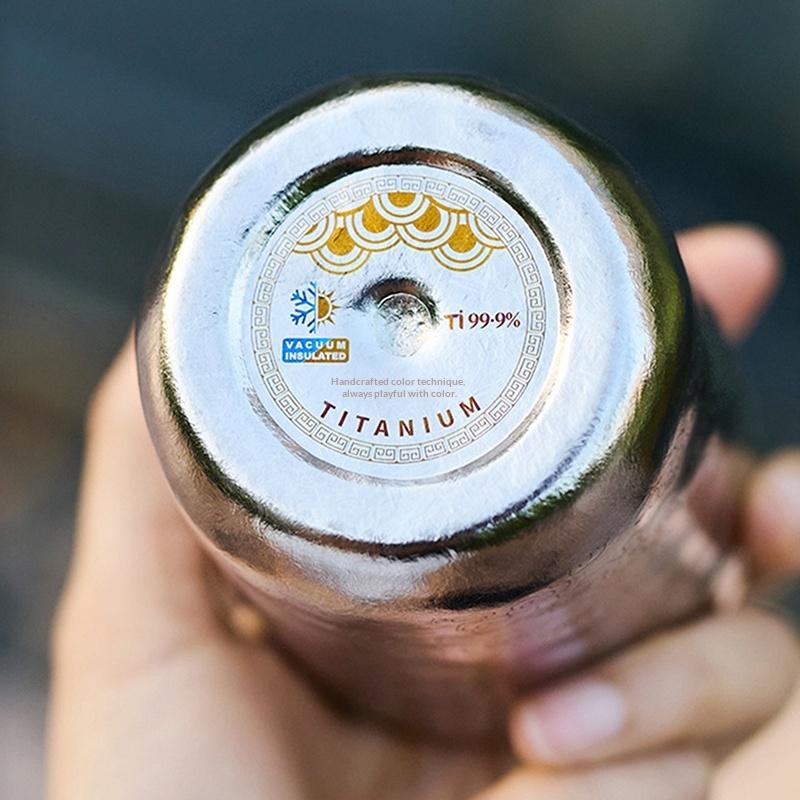 Titanové hrnky Šálek na kávu Dvoustěnný vakuově izolovaný 300 ml Titanový na čaj Pivo Pro Kempování Turistiku Venkovní