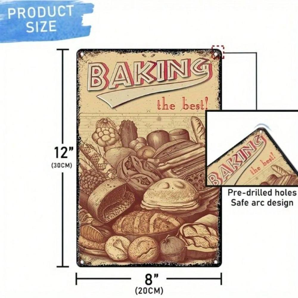 Vintage Metal Sign Bakery Cafe Kitchen Wall Decor 20x30cm Retro Industrial Art Plaque