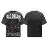 2025 Amerikanische trendige Marke Vall gewaschen alt bedrucktes kurzärmeliges Hip-Hop lockeres Streetwear-T-Shirt für Männer und Frauen