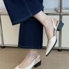 French high-end bag head sandals women's 2025 summer new temperament thick heel not tired feet pointed word with single shoes