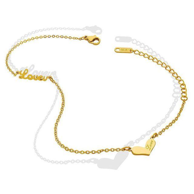 

Сердце Лодыжка Простая Английская Буква Цепочка Для Ноги Ювелирные Изделия Девушка Подруга Нержавеющая Сталь Летние Аксессуары Для Моды Пляж Новинка 22cm