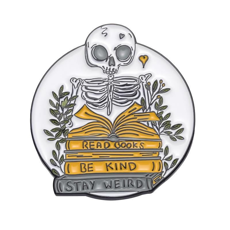 

Панк Череп Отличительная Брошь с Буквой Для Празднования Хэллоуина Стильный Значок Металл XZ8846