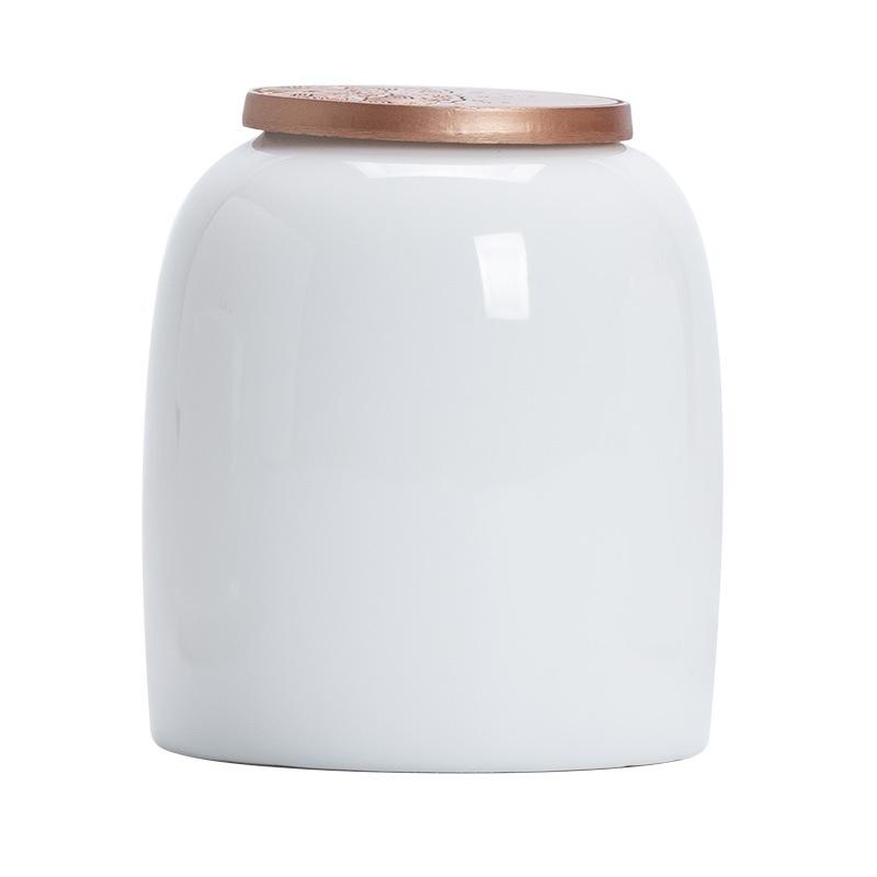 Suet Jade Ceramic Tea Can Size Aluminum Alloy Sealed Can Household Pu'er White Tea Loose Tea Can High-grade